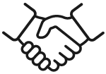 Two people handshake icon
